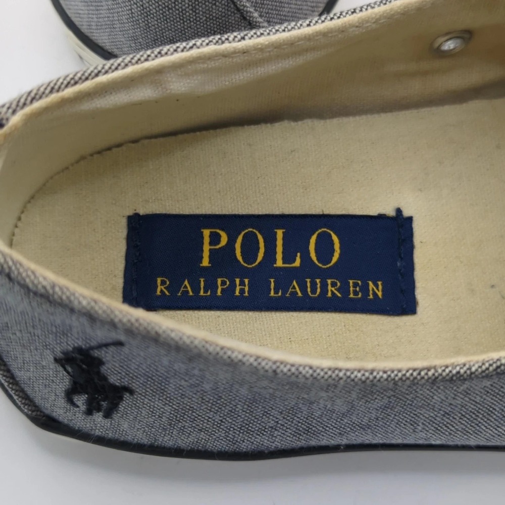 Polo Ralph Lauren Parnell Shoes Womens Size 7.5 Gray Canvas Low‎ Top Casual - Picture 7 of 10